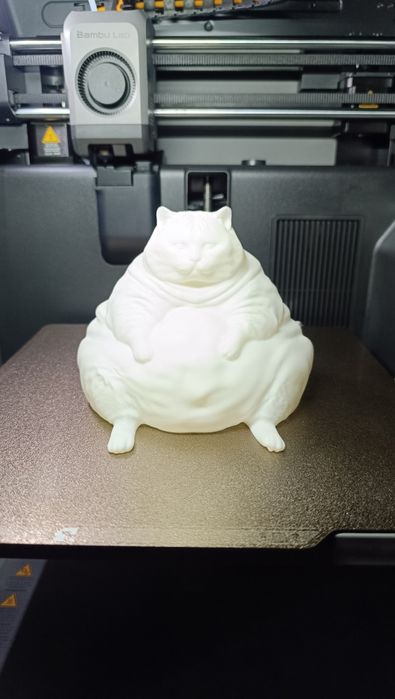 Śmieszny gruby kot druk 3d
