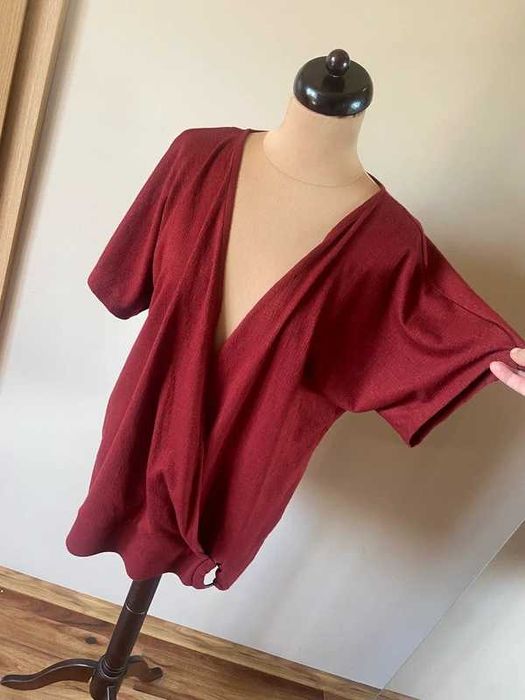 Oversize bluzka kimono luzna burgund bordo jesien 2026 xxl 44 46 +size