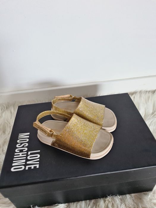 Mini Melissa 25 26 15cm sandały klapki dziecięce meliski gumowe złote
