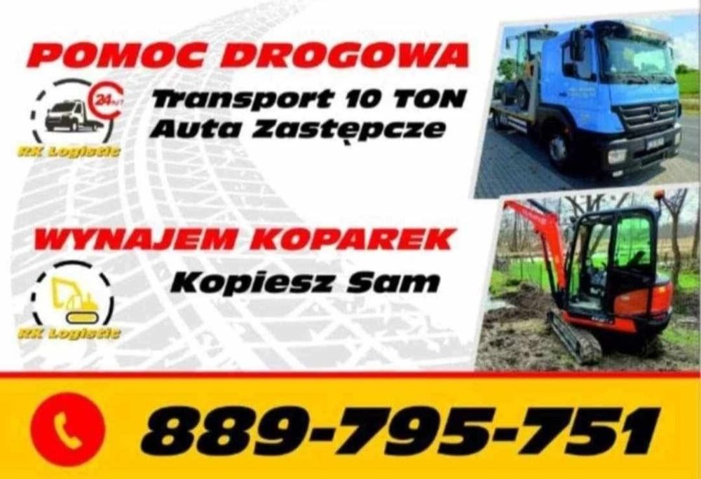 Niskopodwozie transport maszyn pomoc drogowa holowanie ciągniki rolnic