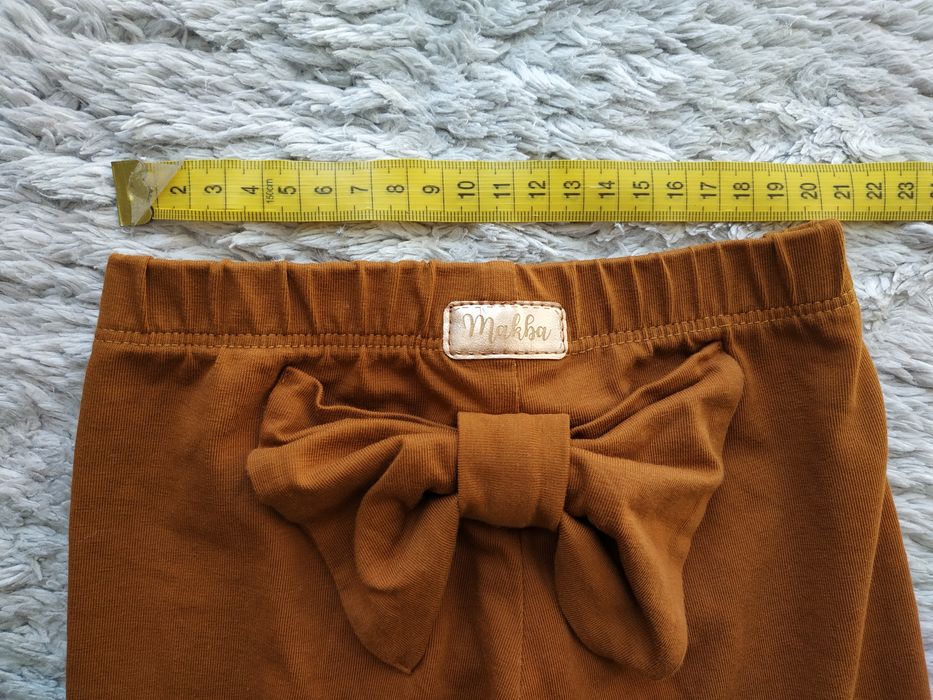 Legginsy z kokardą z tyłu/jasnobrązowe/camel/MakBa/r.98/104