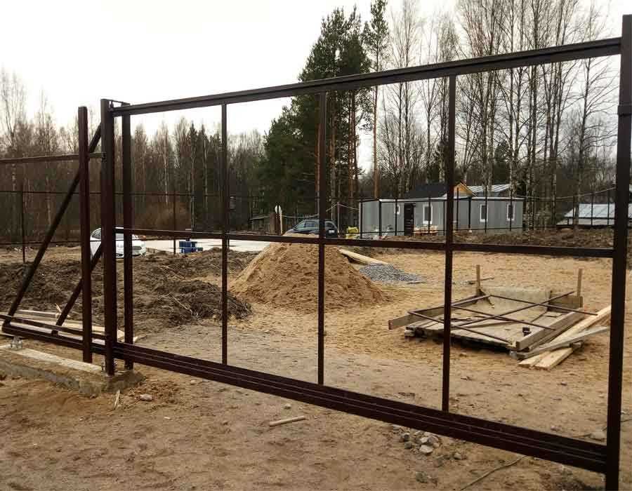 Каркас откатных ворот из Т-профиля, Каркас ворот, Откатные ворота