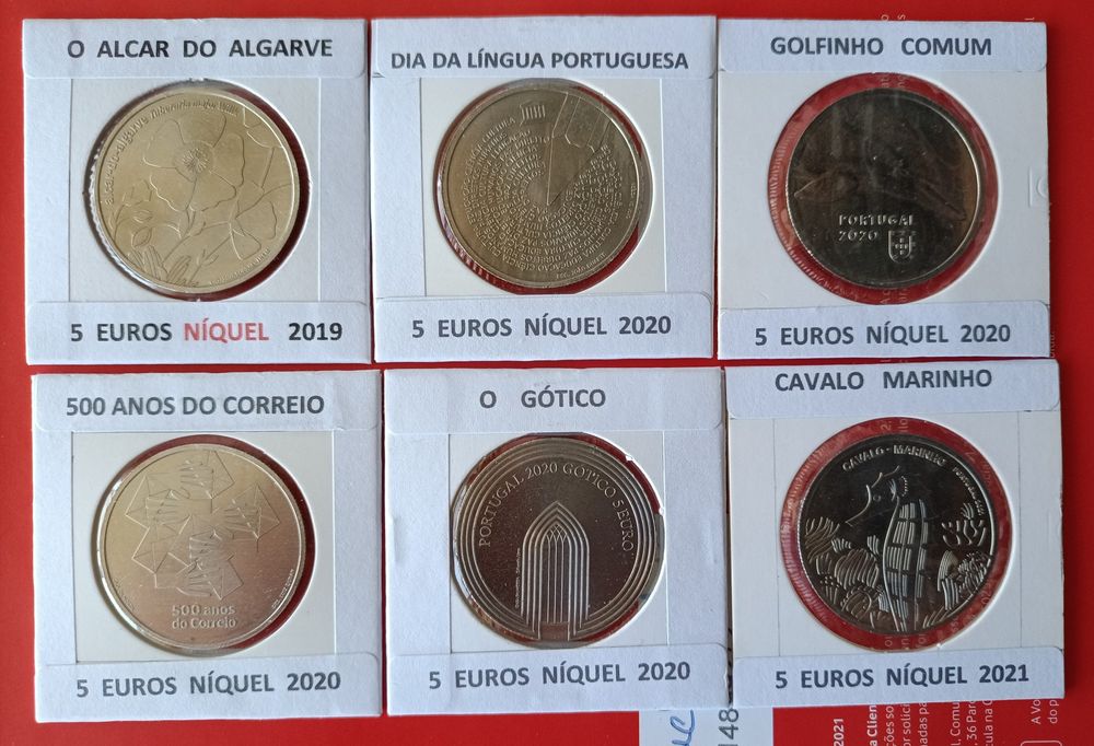 56  Moedas Comemorativas Portuguesas De 5 Euros