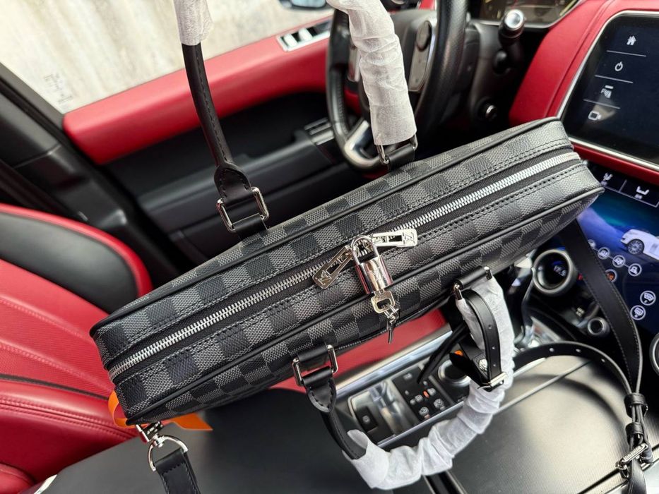 Чоловічий шкіряний портфель louis vuitton мужская кожаная сумка ноут