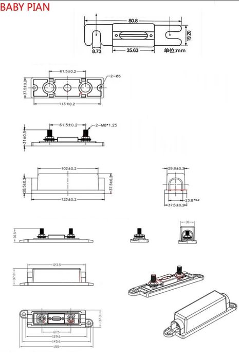 Запобіжник ANL на 80A / 100A / 125A / 150A / 200A / 250A / 300А