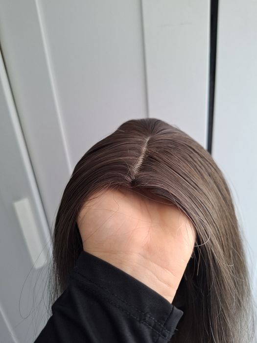 Peruka ombre brąz chłodny blond długa jakość premium wig