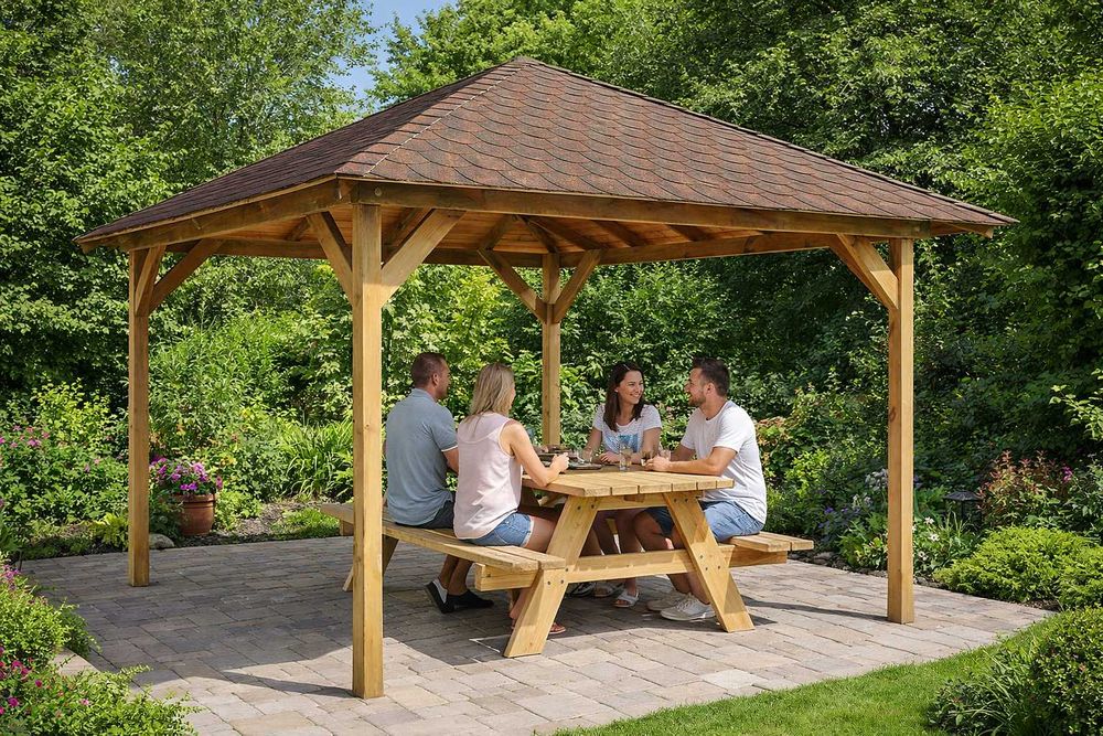 Altana ogrodowa Merida 354x354cm słupki 90x90 mm