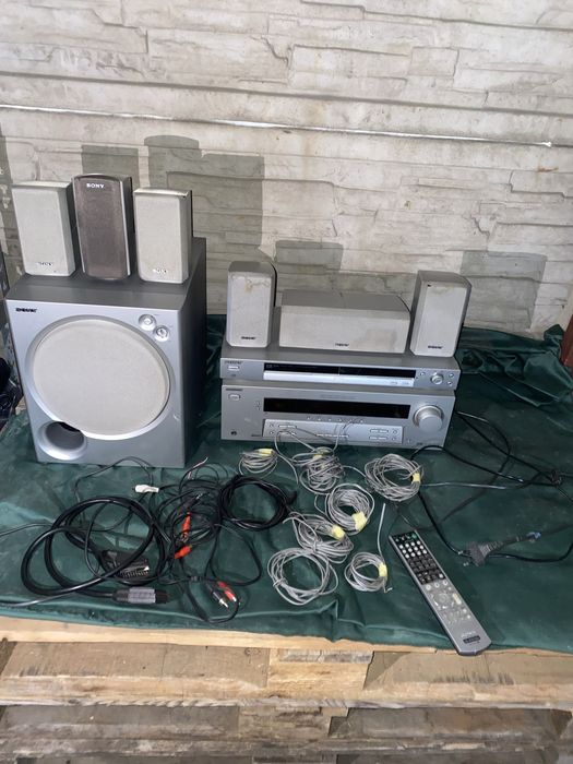 Zestaw sony głośniki subwoofer wieża dvd pilot radio