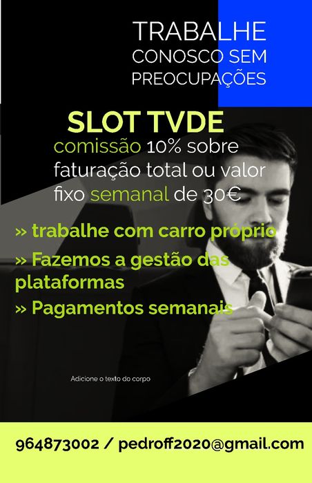 Tvde aluguer slot