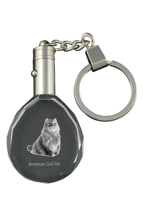 Kot amerykański curl brelok do kluczy kryształowy z kotem Art-Dog