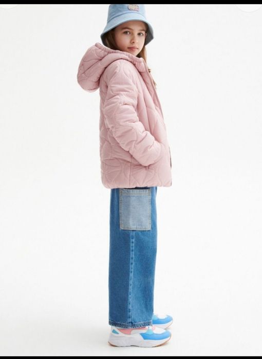 RESERVED kurteczka kurtka pikowana przejściowa różowa z kapturem 152