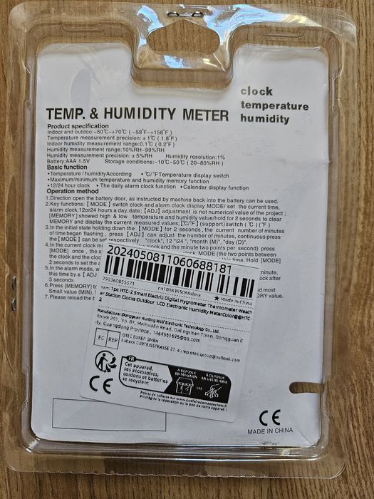 Termometr LCD z sondą stacja pogodny