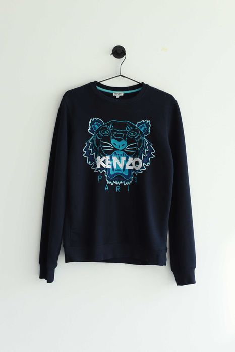 Чоловічий світшот Kenzo Paris, з логотипом темно-синього кольору.