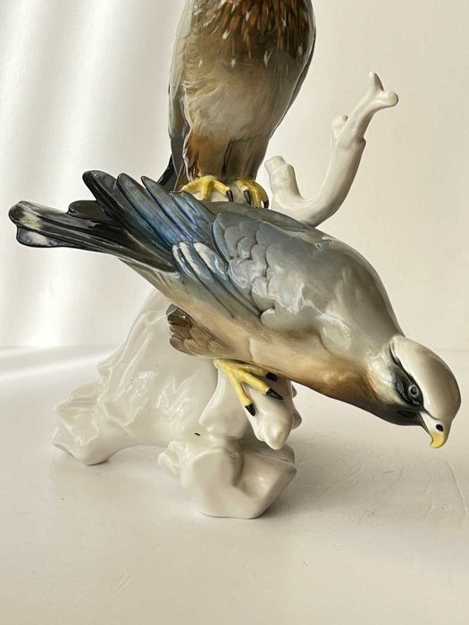 Велика антикварна статуетка птахи Золоті Орли Karl Ens 1900-ті роки