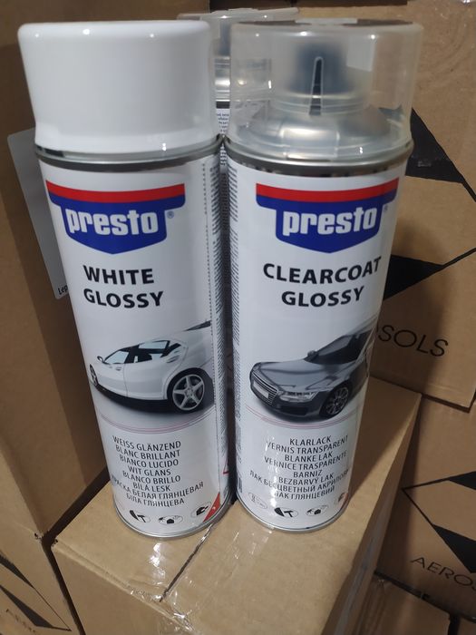 Краска аэрозольная универсальная акриловая PRESTO черная матовая (Герм