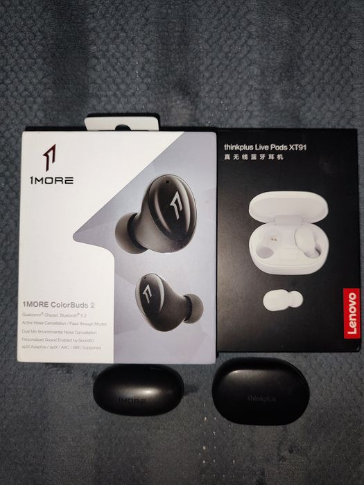 Беспроводные наушники 1MORE ColorBuds 2 TWS  и Lenovo thinkplus Live Pods XT91