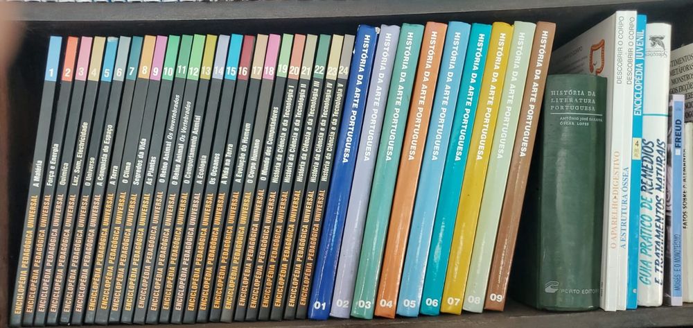 Livros e coleções de livros.