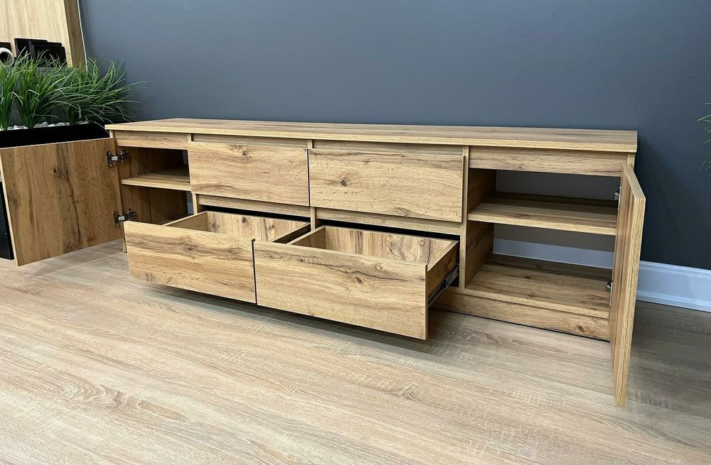 Сучасна ТВ тумба 4+2 ящики — комод для дому / спальні / зали