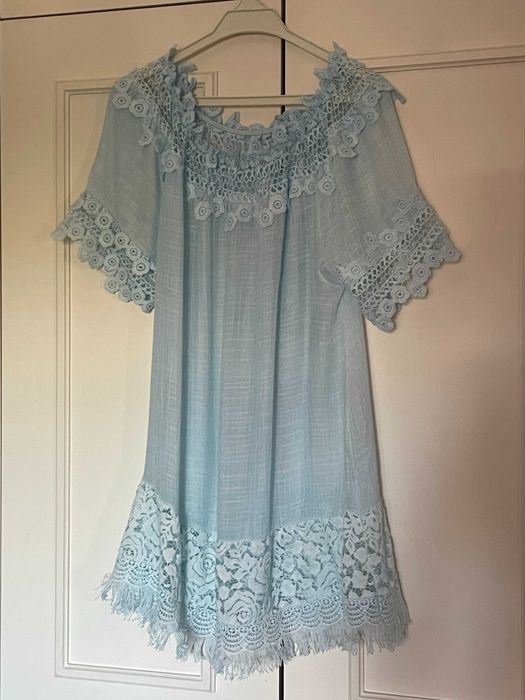 Túnica / Vestido de cor azul clara, marca Made in Italy