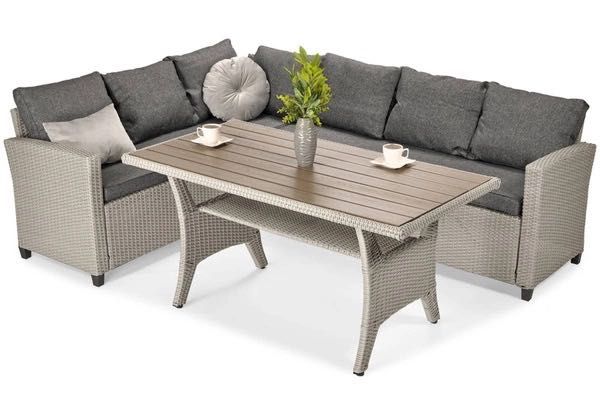 ZESTAW nowe MEBLE ogrodowe komplet wypoczynkowy NAROŻNIK technorattan