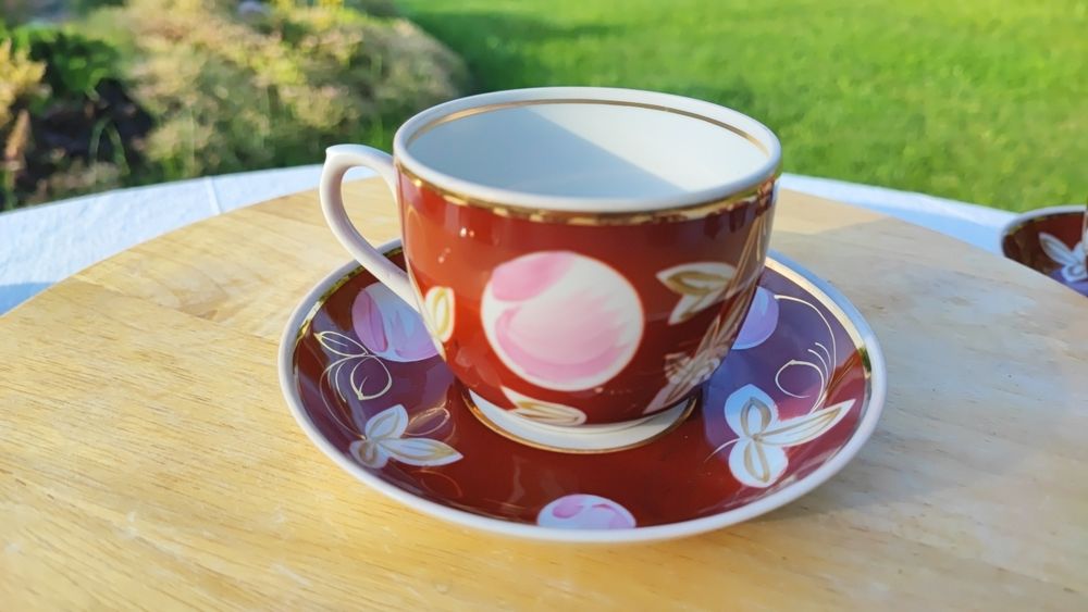 Porcelana Werbilki DFZ Serwis do herbaty ŚLIWKA