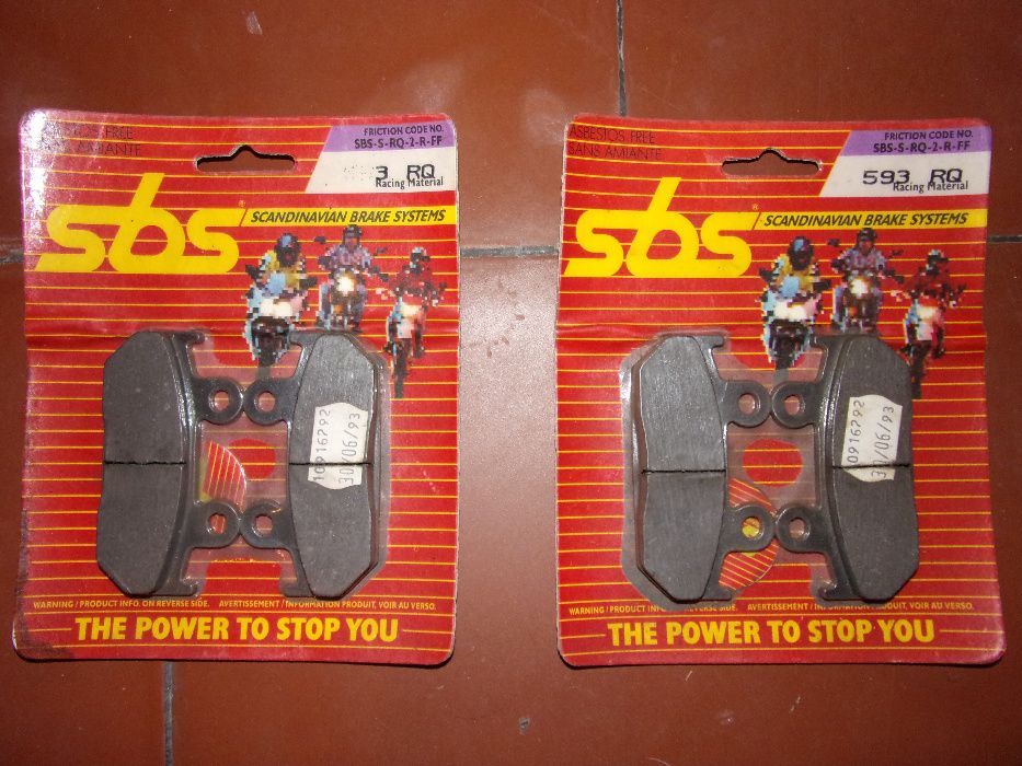 Jogo de 4 pastilhas travão mota SBS 593 - Para várias Hondas ...