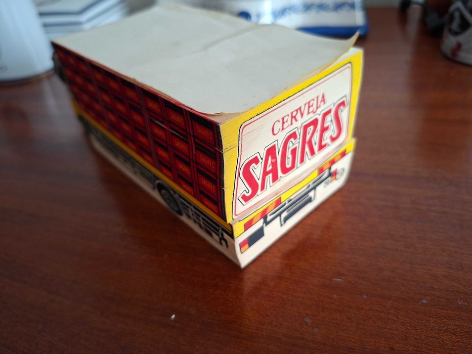 Publicidade antiga Portuguesa a Sagres, Cervejas - Antigo bloco com suporte canetas - Raro