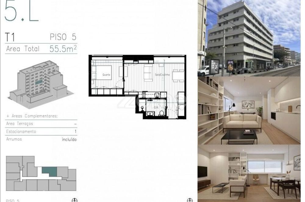 Apartamento T1 em Matosinhos Sul