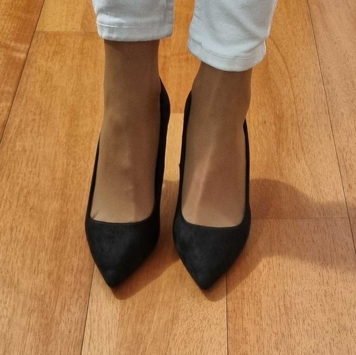 Sapatos camurça com dourado  - Zara Basic (38)