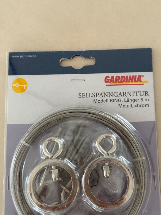 Karnisz linowy Ring 5 m chrom