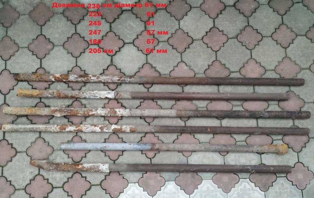 Метал: уголок кутник рельса швелер 65 труби ø 49 мм 57мм 60 мм