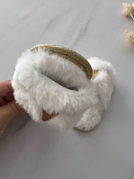 Klapki "hotelowe" buciki niemowlęce unisex biało złote r 18/19 Unisex