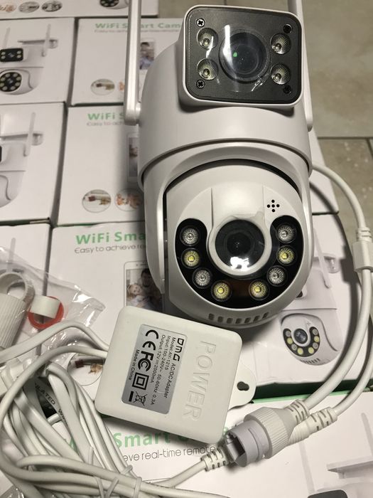 Камера ICSee 8MP PTZ WIFI НАЙКРАЩА ЯКІСТЬ подвійна вулична відеокамера