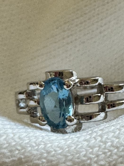 Pierścionek Blue Topaz Jaipur Indie