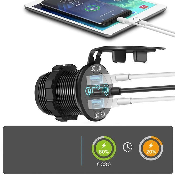 Ładowarka samochodowa LED gniazdo Alogy Mini Car Charge do motocykla