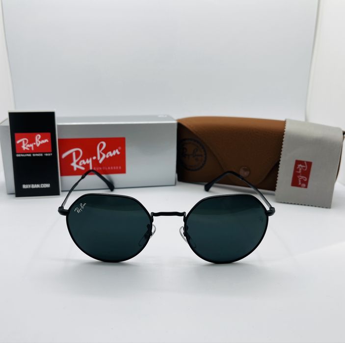 Солнцезащитные очки Ray Ban Jack 3565 Black-Black 53мм стекло