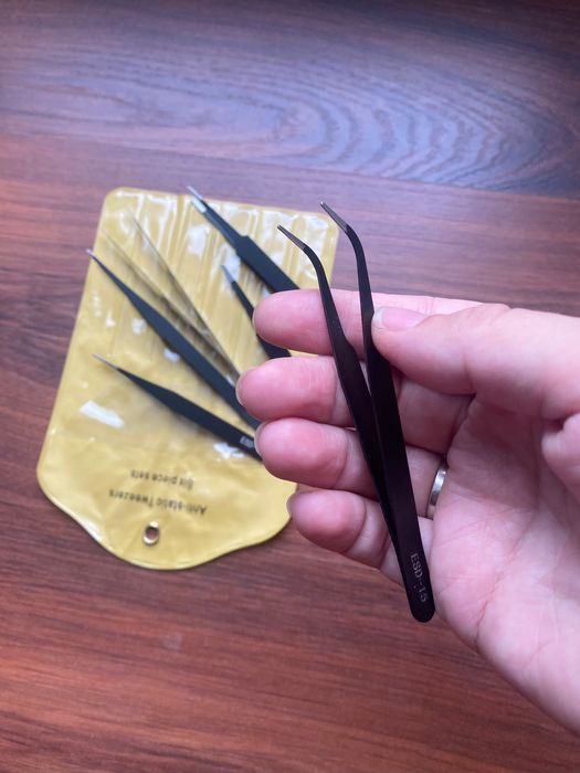 Антистатичний пінцет набір 6шт вигнутий ESD-15 та інші Esd 10-14