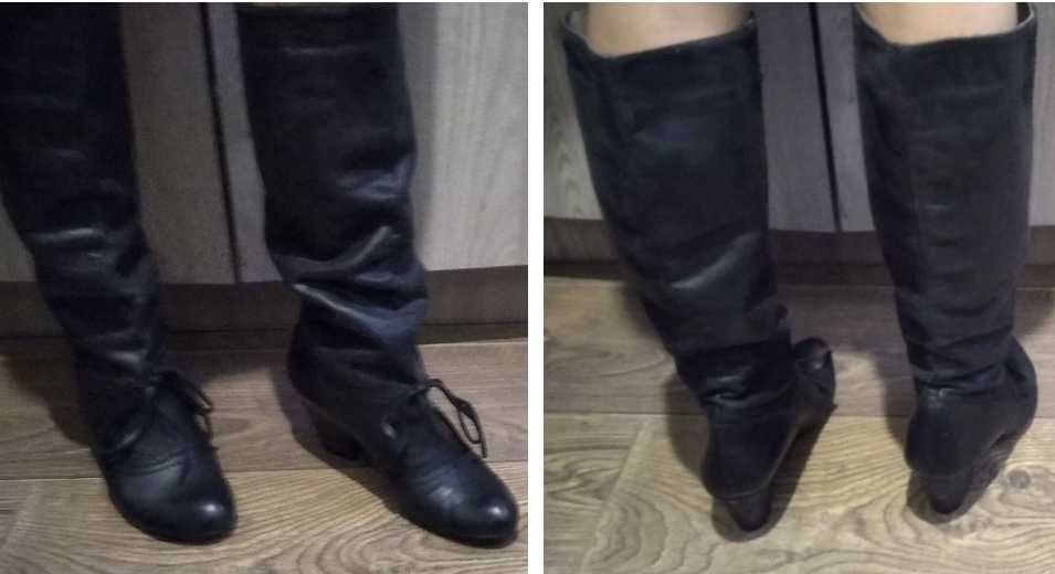 Кожаные ковбойские сапоги казаки 35-36 деми ковбойські чоботи