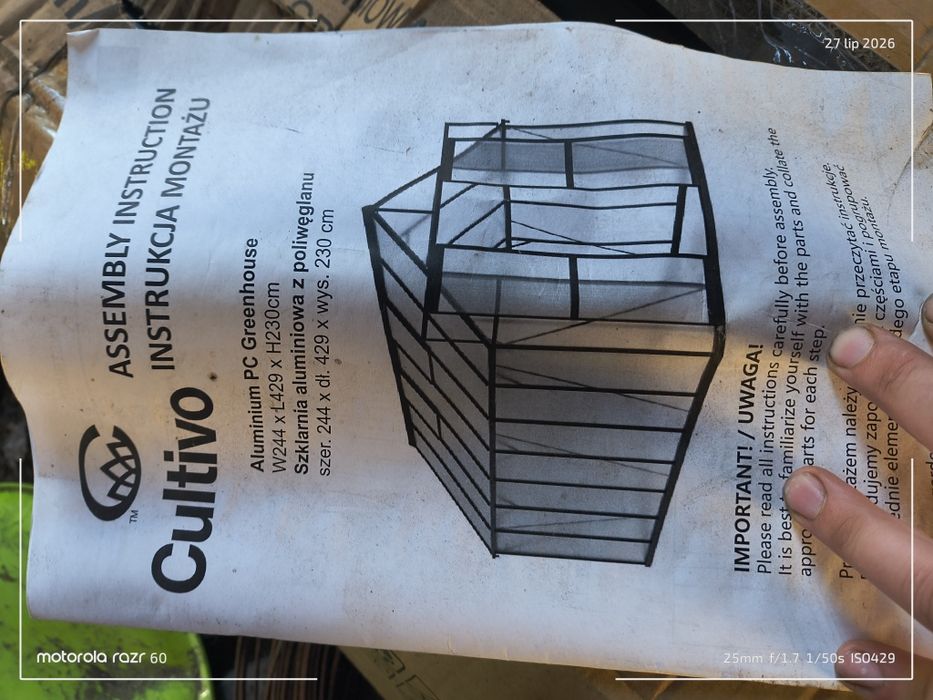 Aluminiowa szklarnia z poliwęglanem