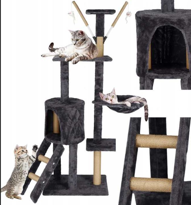 Drapak dla Kota Legowisko Duży Domek Zabawka Słupek Sizal Budka 5 Poz.