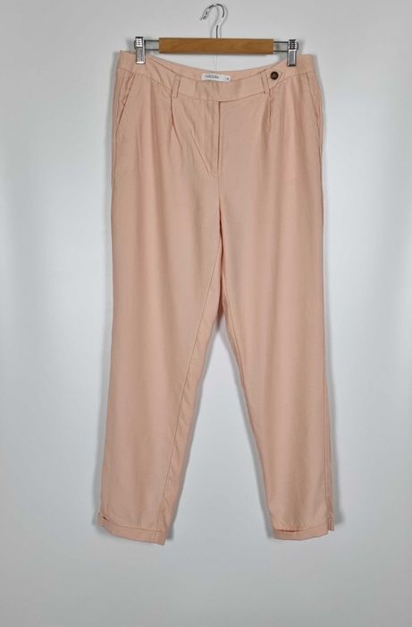 Garnitur Taranko M,L pudrowy róż, tencel i len. Marynarka i spodnie.