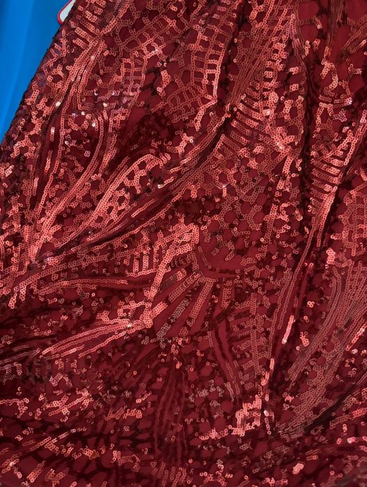 Długa sukienka balowa wieczorowa miss ord burgundowa XL