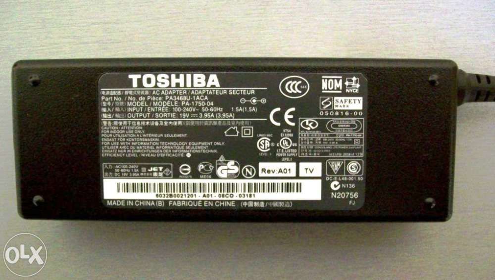 Carregador toshiba original 19v – 3.95amp novo