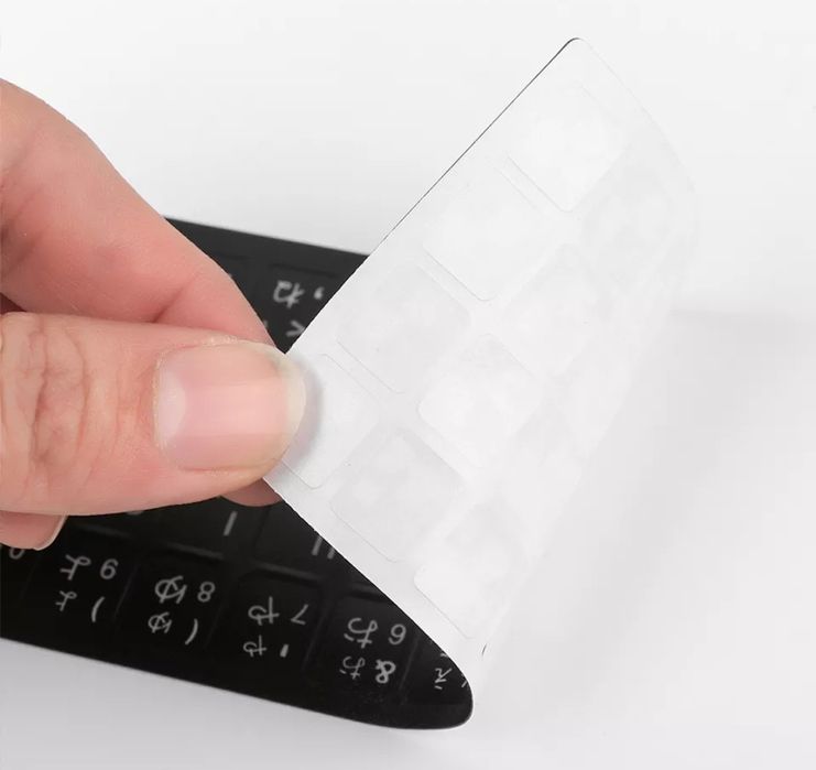 Teclas pretas autocolantes em português para teclado