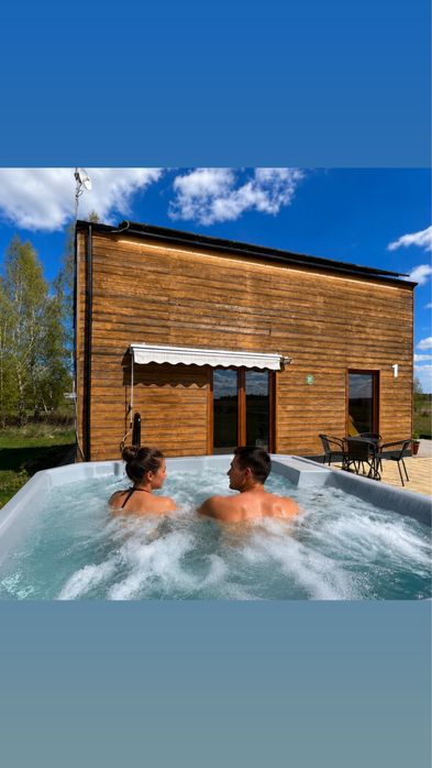 Premium Domek na Roztoczu z  prywantun jacuzzi, sauną i rowerami