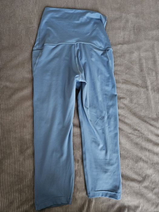 Legginsy ciążowe krótkie Adidas Performance, rozmiar S, niebieskie