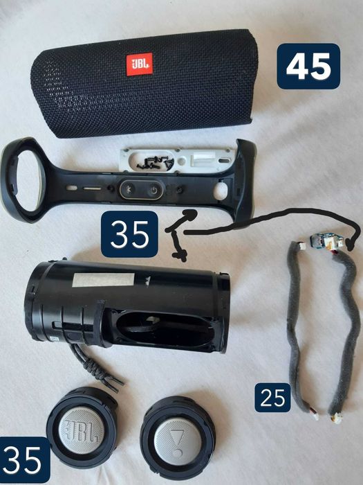 Części JBL Flip 5 CS – Obudowa Siatka Membrany USB-C Korpus Śrubki