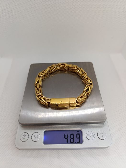 Piękny zestaw łańcuszek z bransoletką królewski zapięcie na szufladkę