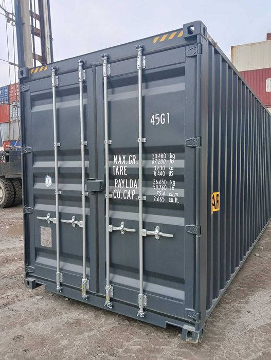 Kontener morski,  magazynowy 40hc antracyt przelotowy - double door