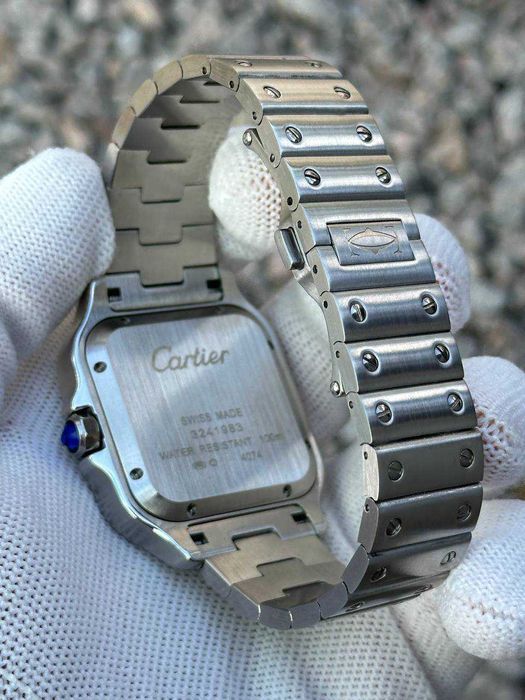 Швейцарские часы Cartier Santos Silver-Blue